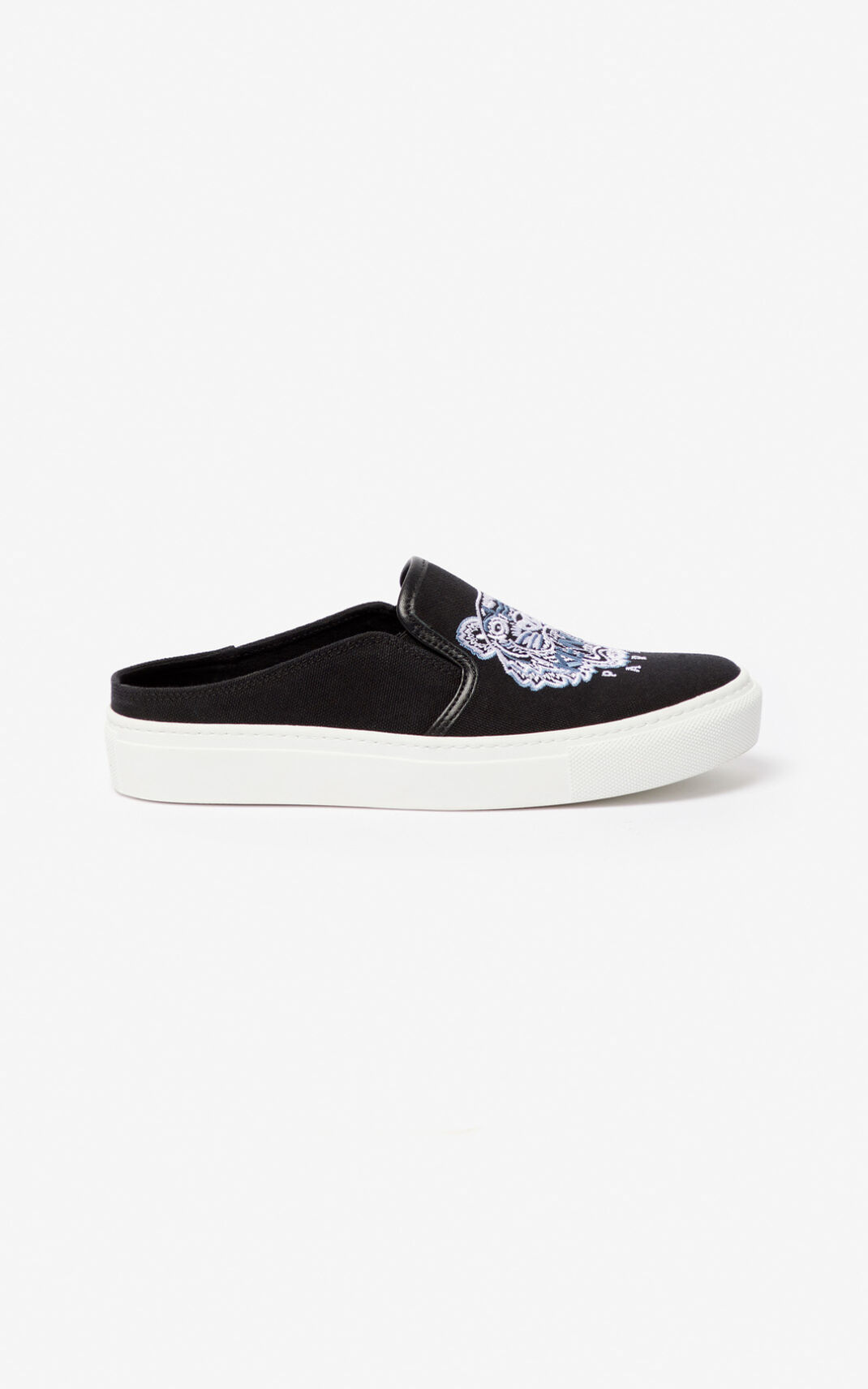 Kenzo K Skate Tiger slip on Terlik Bayan Siyah | 3847-QTGWN